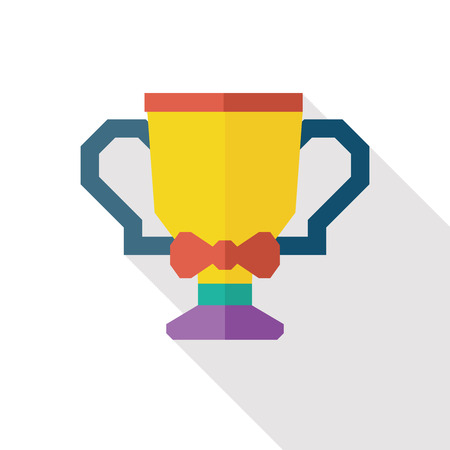 Trophy flat icon with long shadowのイラスト素材