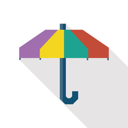 Umbrella flat icon with long shadowのイラスト素材