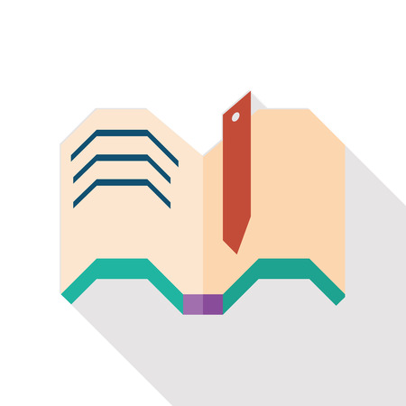 Book flat icon with long shadowのイラスト素材