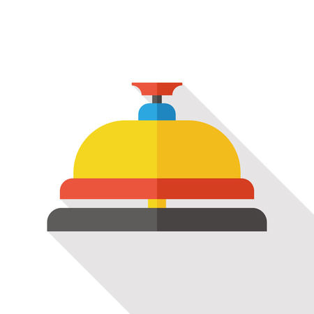 Reception Bell flat icon with long shadowのイラスト素材
