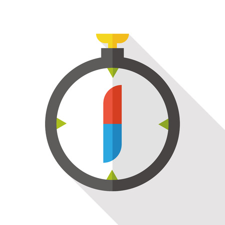 Compass flat icon with long shadowのイラスト素材