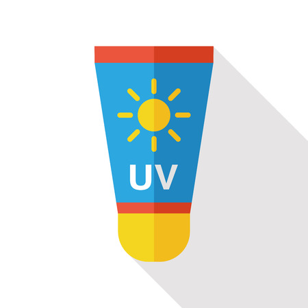 Sun Cream flat icon with long shadowのイラスト素材