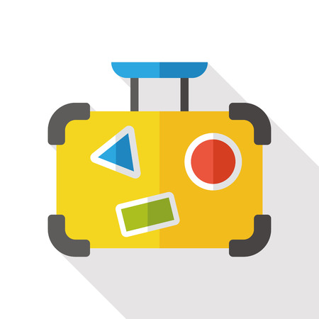 Luggage flat icon with long shadowのイラスト素材