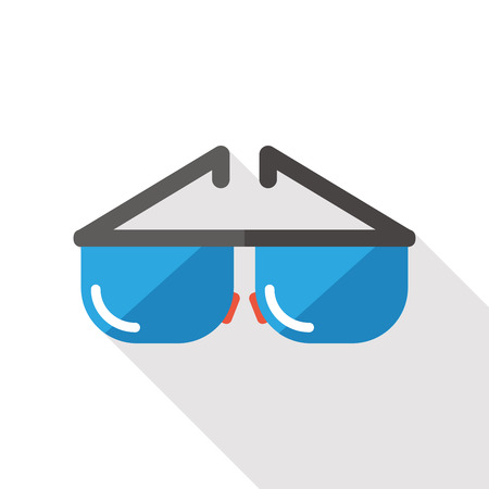 Sunglasses flat icon with long shadowのイラスト素材