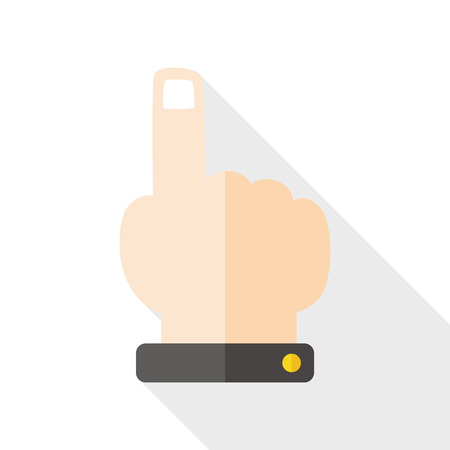 hand click flat icon with long shadowのイラスト素材