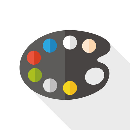artist's palette flat icon with long shadowのイラスト素材