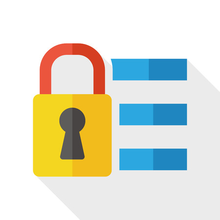lock flat icon with long shadowのイラスト素材