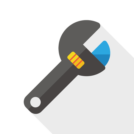 Wrench flat icon with long shadowのイラスト素材