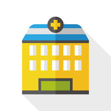 Hospital flat icon with long shadowのイラスト素材