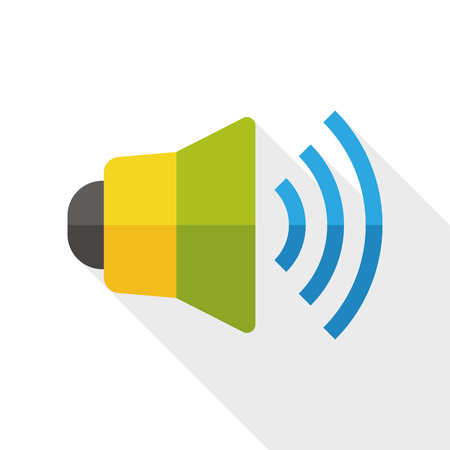 Speaker flat icon with long shadowのイラスト素材