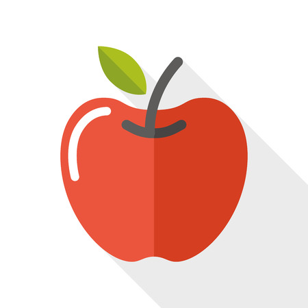 Apple flat icon with long shadowのイラスト素材
