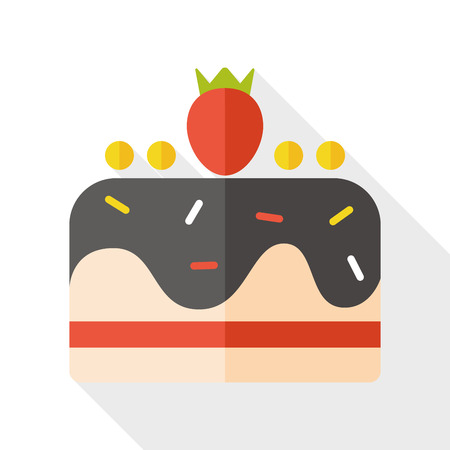 Cake flat icon with long shadowのイラスト素材