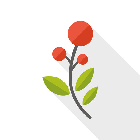 branch of coffee flat icon with long shadowのイラスト素材