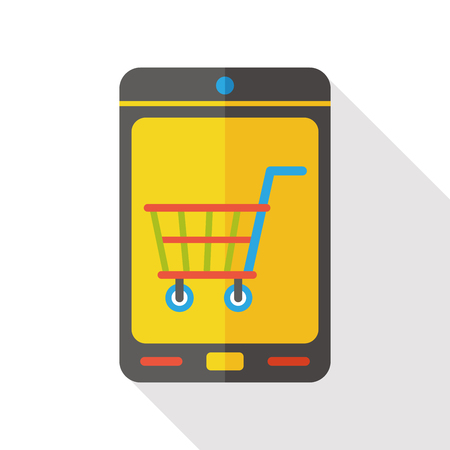 online shopping by cellphone flat iconのイラスト素材