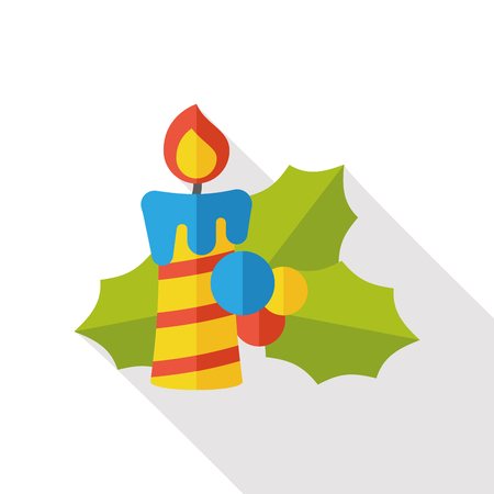 Christmas candle flat iconのイラスト素材