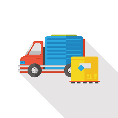 shopping freight transport flat iconのイラスト素材