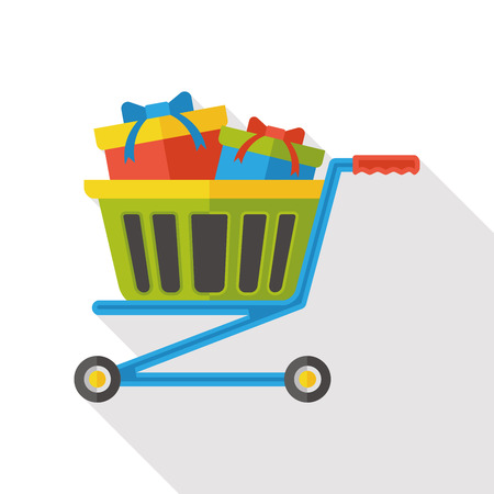 shopping cart flat iconのイラスト素材