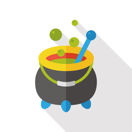 Witch's pot flat iconのイラスト素材