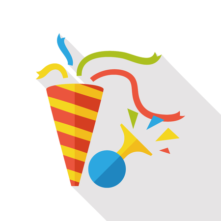 party ribbon horn flat iconのイラスト素材