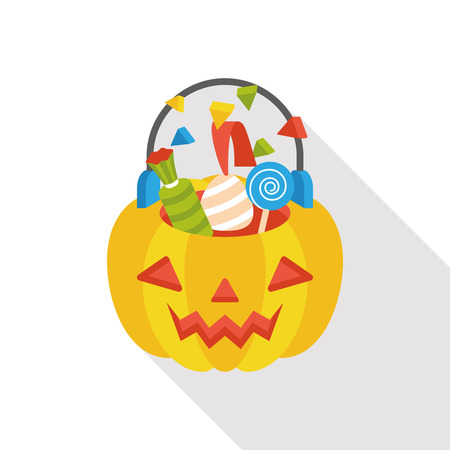 halloween pumpkin candy flat iconのイラスト素材