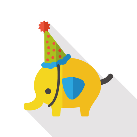 elephant cartoon flat iconのイラスト素材