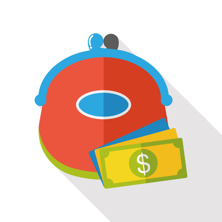 shopping wallet flat iconのイラスト素材