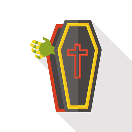 coffin flat iconのイラスト素材