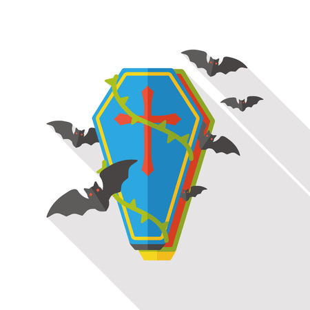 coffin flat iconのイラスト素材