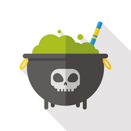 Witch's pot flat iconのイラスト素材