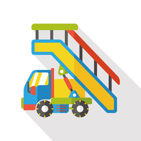 Airport cargo stairs flat iconのイラスト素材