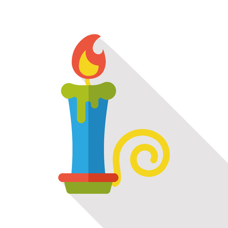 Halloween candlestick flat iconのイラスト素材