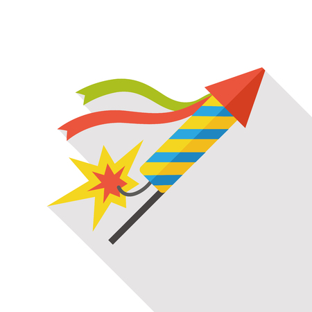 birthday firecracker flat iconのイラスト素材