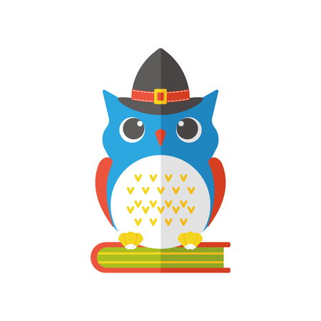 halloween owl flat iconのイラスト素材