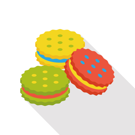 cookie flat iconのイラスト素材