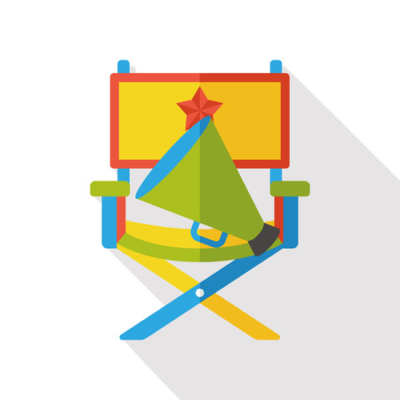 director chair flat iconのイラスト素材