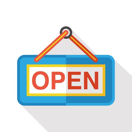 shop open flat iconのイラスト素材
