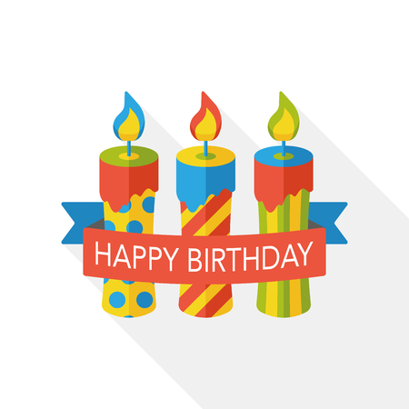 birthday candle flat iconのイラスト素材