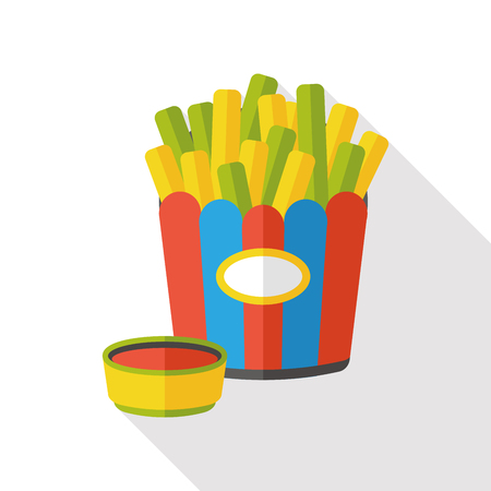 french fries flat iconのイラスト素材