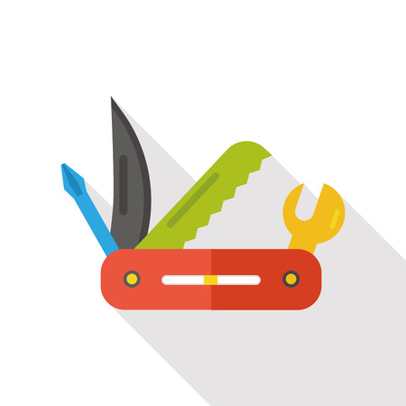 Utility knife flat iconのイラスト素材
