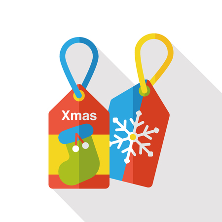Christmas hanging tag flat iconのイラスト素材