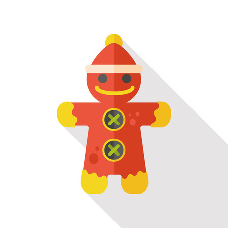 gingerbread man flat iconのイラスト素材