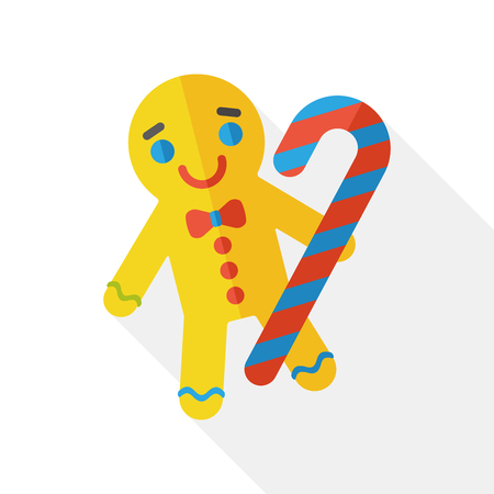 Christmas gingerbread man flat iconのイラスト素材