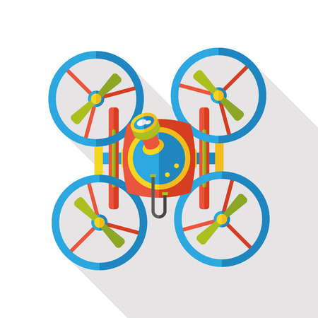 Unmanned Helicopter flat iconのイラスト素材