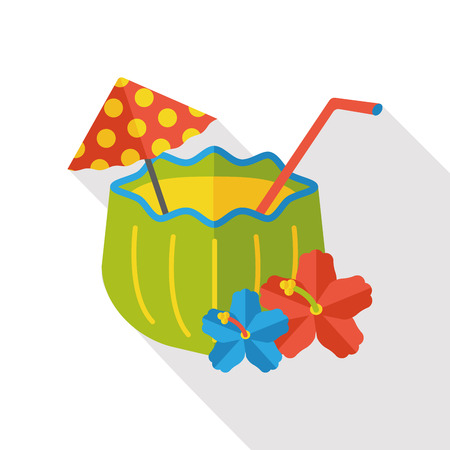 coconut drink flat iconのイラスト素材