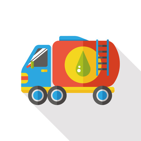 Water tank car flat iconのイラスト素材