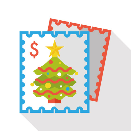 Christmas card flat iconのイラスト素材
