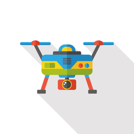 Unmanned Helicopter flat iconのイラスト素材