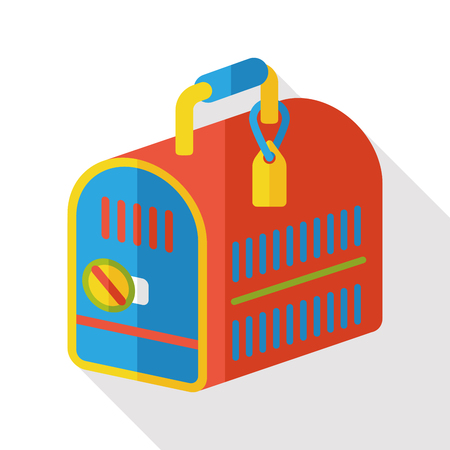 pet dog travel cage flat iconのイラスト素材