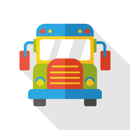 school bus flat iconのイラスト素材