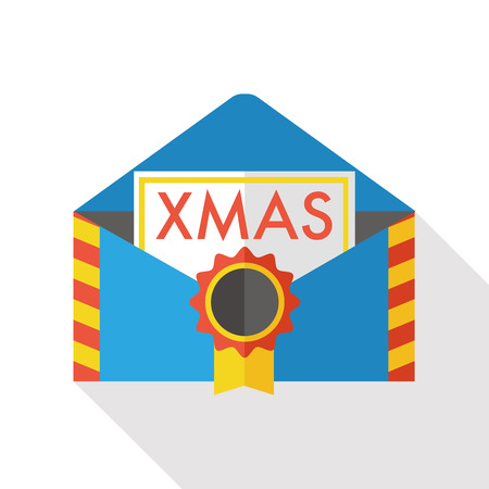 Christmas card flat iconのイラスト素材